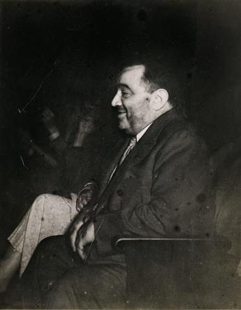 WEEGEE [ARTHUR FELLIG] (1899-1968) Group of 3 infra-red studies of New York Citys Mayor Fiorello LaGuardia watching a movie.